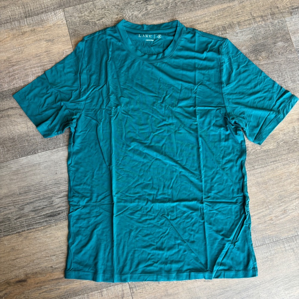 New Lake Pajamas Mens Bamboo SS Tee Mallard Green Short Sleeve T-Shirt Small